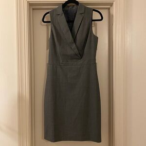 J. Crew Tuxedo Sheath Dress Charcoal Gray size 4 Wool Blend Classic Chic